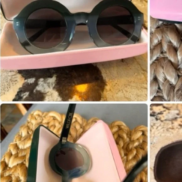 kate spade Round Dark Gray/Black Acetate Sunglasses - Picture 4 of 4